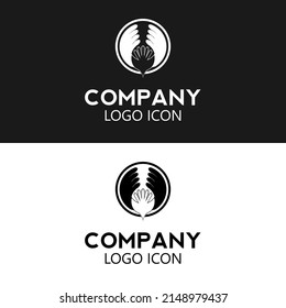 Swooping bird wing drawing and silhouette style in circle shape for vintage flight logo design