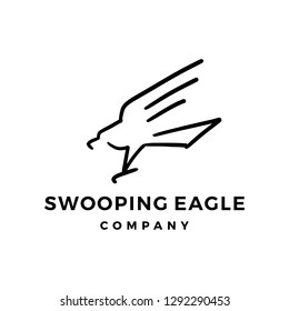 swooping eagle logo doodle vector icon illustration