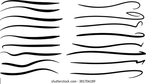 Swoops,swishes, brushes underlines vector brush marks