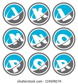 Swoosh Alphabet Logo Icons Set 2