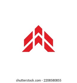Swoosh Arrow Up Geometric Line Logo Vector 