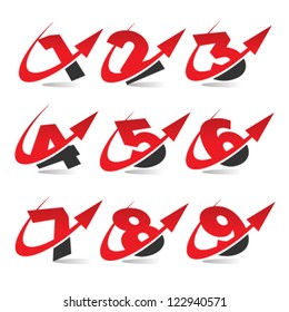 Swoosh Arrow Number Logo Icons