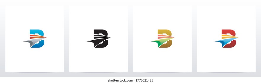 Swoosh Arrow On Letter Logo Design B  