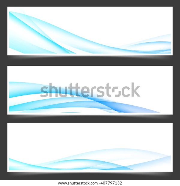 Swoosh blue power energy futuristic header\
collection. Vector\
illustration