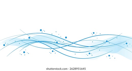 Swoosh blue wave lines over white background. Vector illustration
