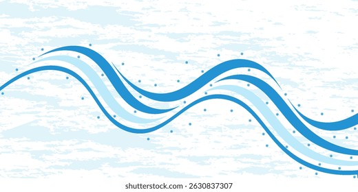 Swoosh blue wave lines over white background. Vector illustration