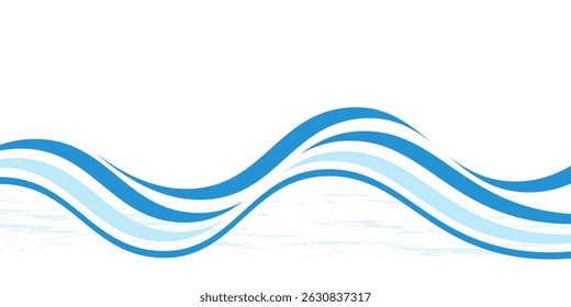 Swoosh blue wave lines over white background. Vector illustration