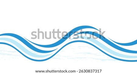 Swoosh blue wave lines over white background. Vector illustration