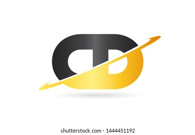 swoosh CD C D yellow black alphabet letter combination suitable as a logo icon design for a company or business
