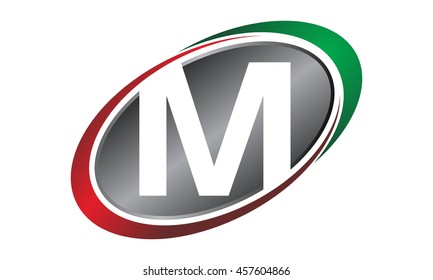 Swoosh Center Letter M