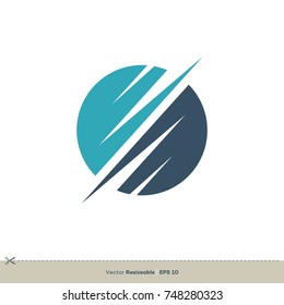 Swoosh in Circle Vector Logo Template Illustration Design. Vector EPS 10.