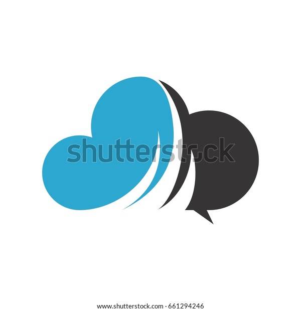 Swoosh Cloud Chat Logo Template Stock 