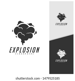 Swoosh Comic smoke Logo Vector. Energy explosion effect and cartoon blast vector illustration. Cloud logo icon concept