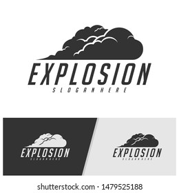 Swoosh Comic smoke Logo Vector. Energy explosion effect and cartoon blast vector illustration. Cloud logo icon concept