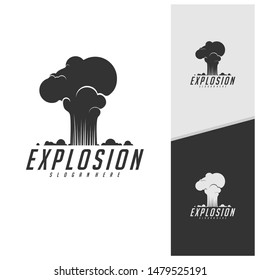 Swoosh Comic smoke Logo Vector. Energy explosion effect and cartoon blast vector illustration. Cloud logo icon concept