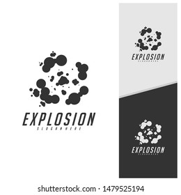 Swoosh Comic smoke Logo Vector. Energy explosion effect and cartoon blast vector illustration. Cloud logo icon concept