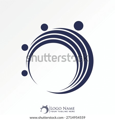 Swoosh Crescent moon like human fun community worker lifestyle goal happiness logo design graphic concept creative premium vector stock image top sell