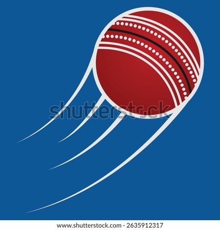 Swoosh Cricket ball Logo Icon. Cricket ball icon isolated, Flying Cricket Ball. Sports equipment. Ball Vector Illustration.