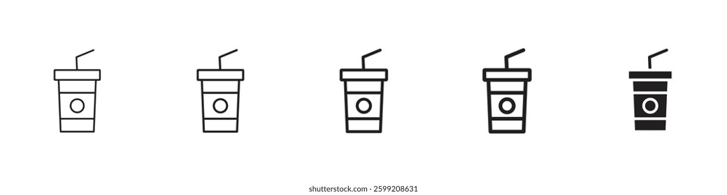 Swoosh Cup icons in black outline, solid and colored style