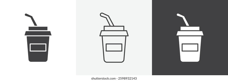 Swoosh Cup icons in Thin line black color. flat simple vector symbols illustration.