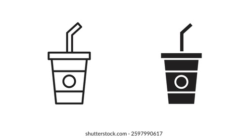 Swoosh Cup line icon vector set.
