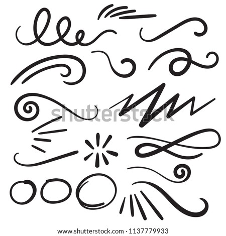 Swoosh Curls Swash Swish with Scribbles and Squiggle Swooshes, Swashes & Swishes