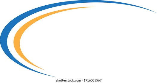 Swoosh Curve Logo Ilustration Blue Orange Color