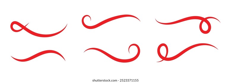 Swoosh. Decoration swish symbols, retro underline swooshes tails and athletic typography text underlining vector set in eps 10.
