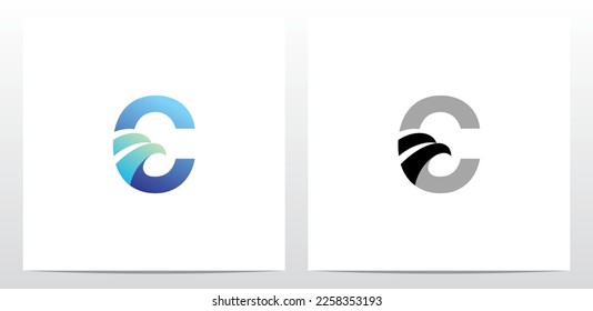 Swoosh Eagle Head On Letter Design C