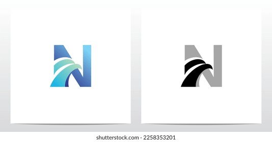 Swoosh Eagle Head On Letter Logo Design N