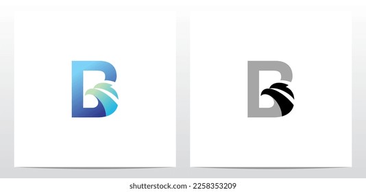 Swoosh Eagle Head On Letter Logo Design B