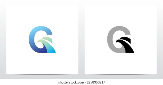 Swoosh Eagle Head On Letter Logo Design G