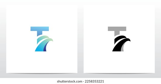 Swoosh Eagle Head On Letter Logo Design T