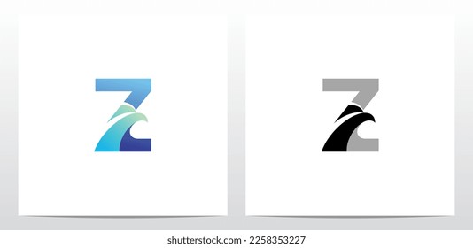 Swoosh Eagle Head On Letter Logo Design Z