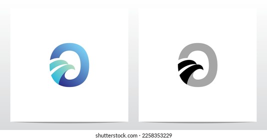 Swoosh Eagle Head On Letter Logo Design O