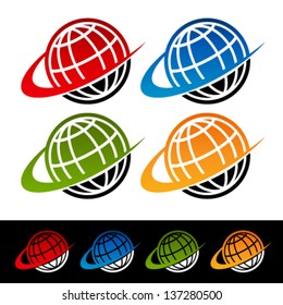 Swoosh Earth Logo Icons