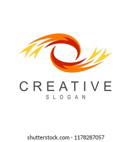 swoosh eye logo, abstract fast eye logo