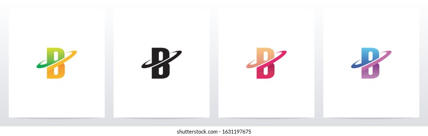 Swoosh Graphic On Letter Logo Design B