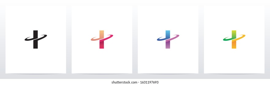 Swoosh Graphic On Letter Logo Design I
