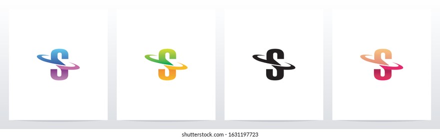 Swoosh Graphic On Letter Logo Design S