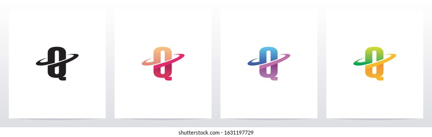 Swoosh Graphic On Letter Logo Design Q