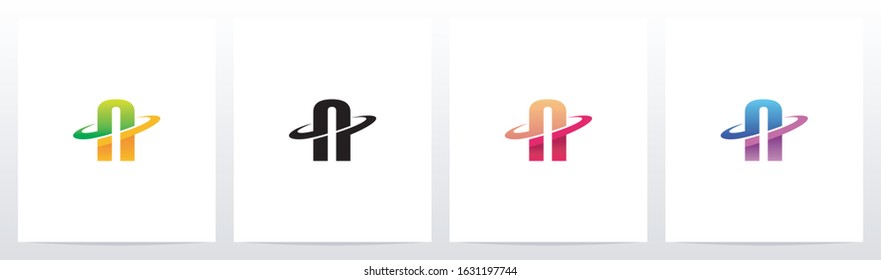 Swoosh Graphic On Letter Logo Design N