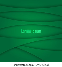 Swoosh green 3d wave line certificate abstract background. Eps 10. Vector illustration