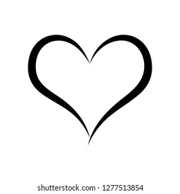 Swoosh Heart Art Template Black Heart Stock Vector (Royalty Free ...