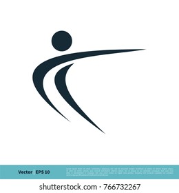Swoosh Human Shape, Human Figure Icon Vector Logo Template Illustration Design. Vector EPS 10.