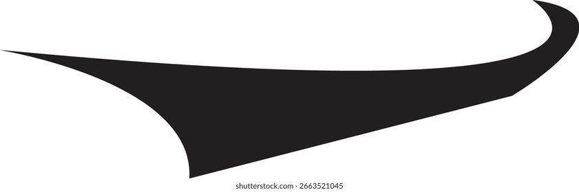 Swoosh Icon Vector, Speed Motion Swirl Curves, Dynamic Wave Tail Shapes, Minimal Flat Style, Monochrome Silhouette Graphic Bundle for Logo, Sport and Abstract Design isolated on transparent background