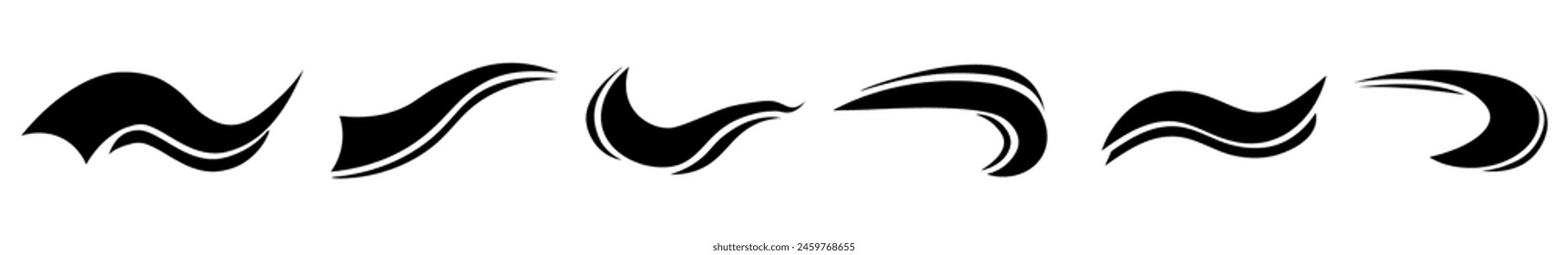 Swoosh icons collection.Calligraphic swoosh icon set. Vector