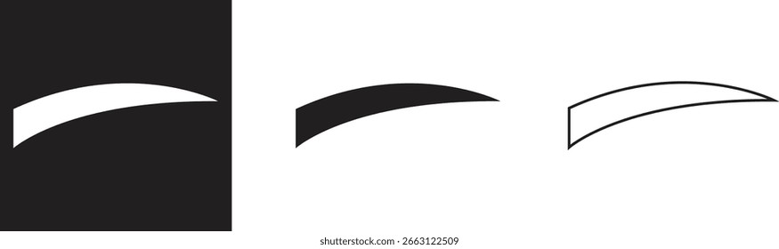 Swoosh Icons Vector Set, Collection and Group, Speed Motion Swirl Curves, Dynamic Wave Tail Shapes, Minimal Flat Line Style, Monochrome Silhouette Graphic Bundle for Logo, Sport and Abstract Design