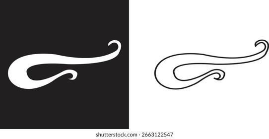 Swoosh Icons Vector Set, Collection and Group, Speed Motion Swirl Curves, Dynamic Wave Tail Shapes, Minimal Flat Line Style, Monochrome Silhouette Graphic Bundle for Logo, Sport and Abstract Design