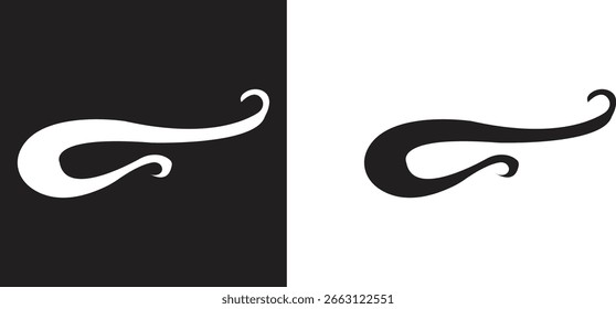 Swoosh Icons Vector Set, Collection and Group, Speed Motion Swirl Curves, Dynamic Wave Tail Shapes, Minimal Flat Line Style, Monochrome Silhouette Graphic Bundle for Logo, Sport and Abstract Design